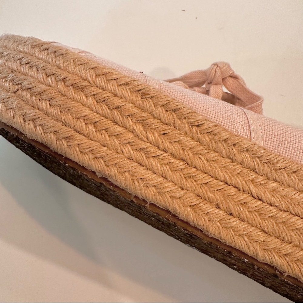 Superga Platform Sneakers in Light Pink with Natural Espadrille Sole - Picture 9 of 12